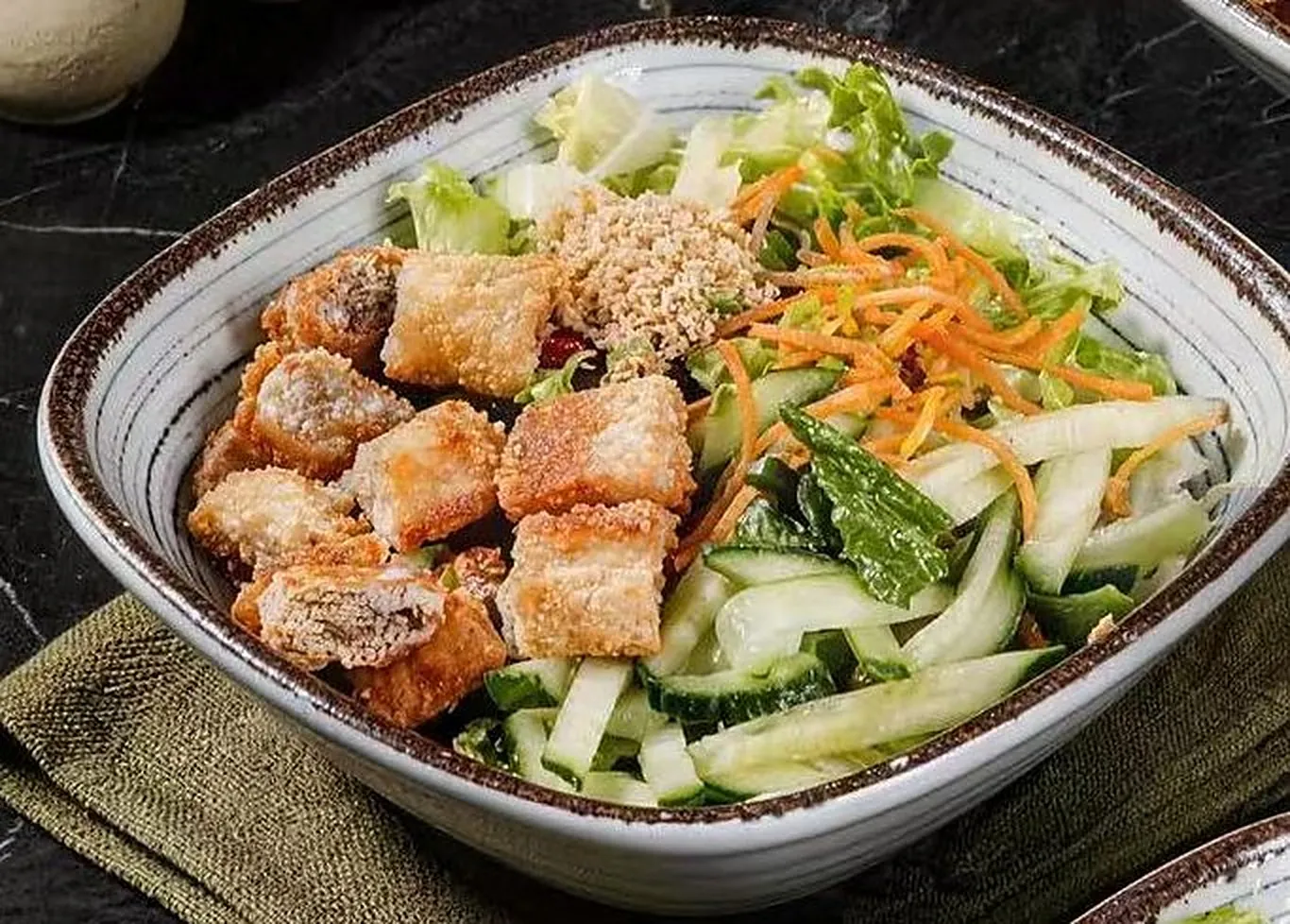 Bo bun végétarien et nems